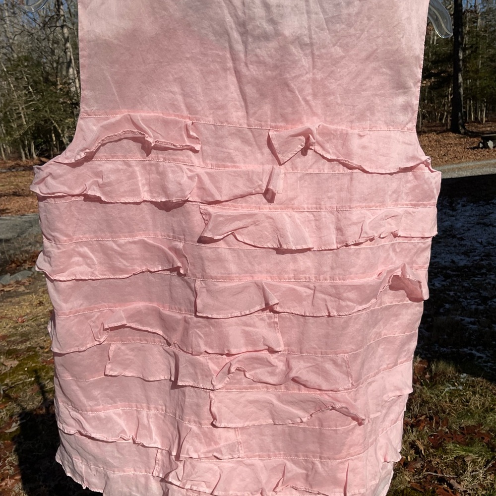 Talbots Pink Layered Ruffle Blouse cotton - Picture 5 of 6